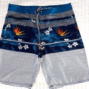 Mossimo Supply Co Board Shorts Surf Trunks Men's 34 Multicolored Stripe